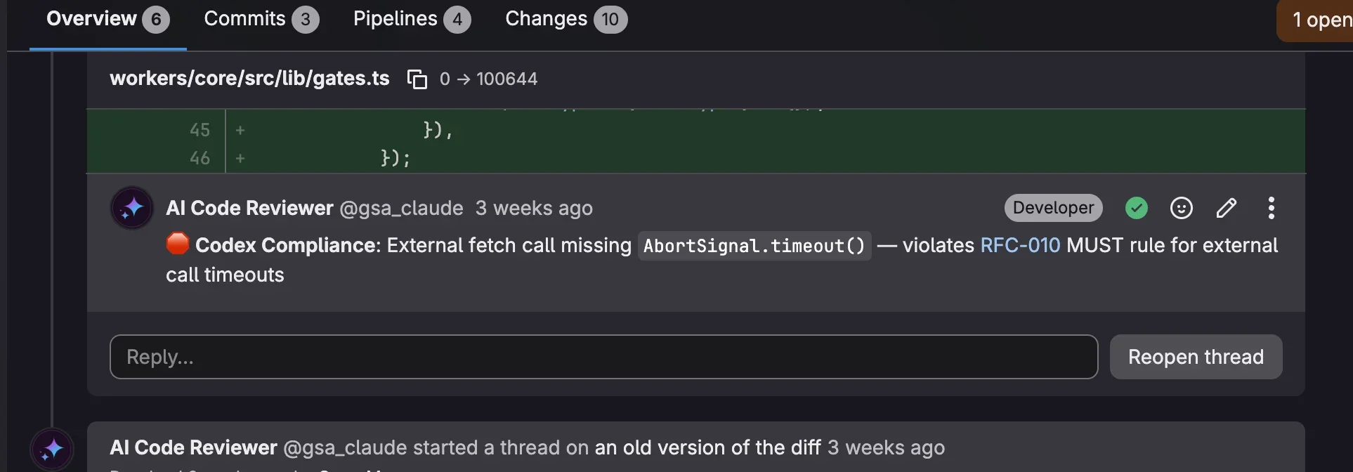 AI Code Review: демонстрация категоризированных находок