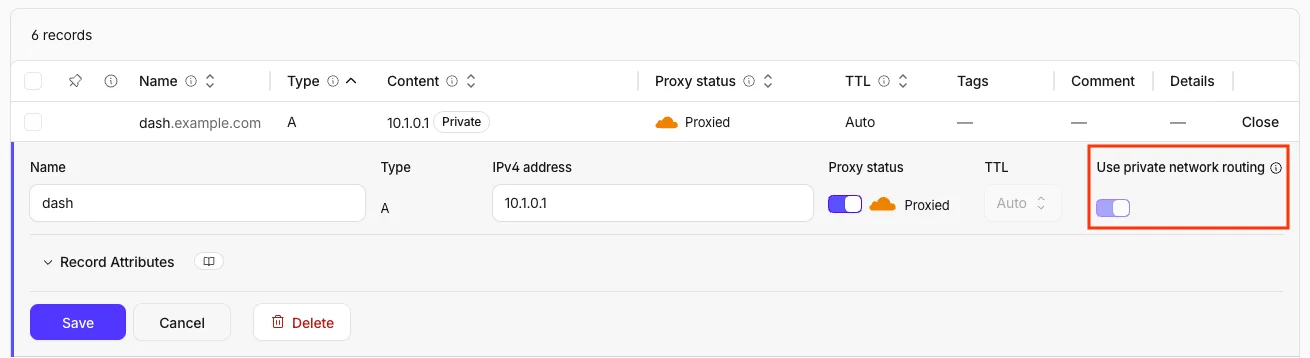 Route public traffic to private applications with Cloudflare