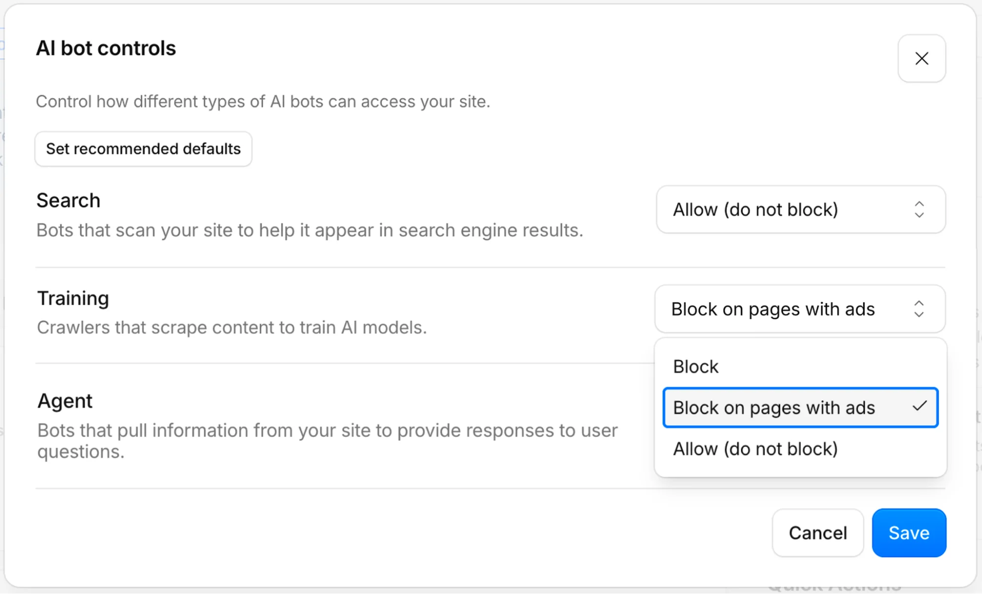 Your site, your rules: new AI traffic options for all customers